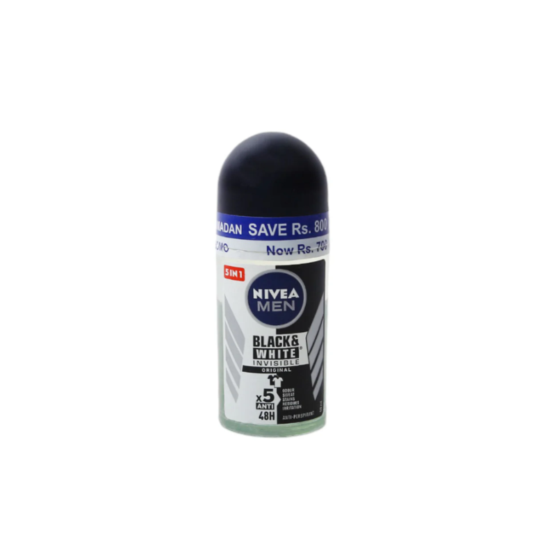 NIVEA ROLL ON BLACK & WHITE INVISIBLE ORIGINAL FOR MEN 50 ML