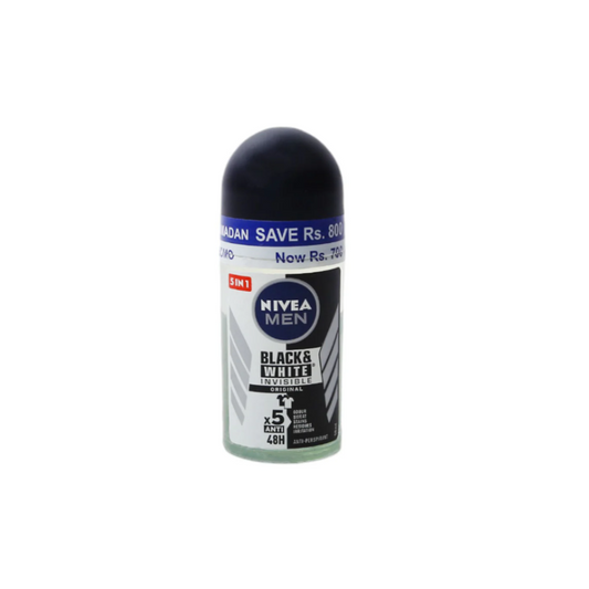 NIVEA ROLL ON BLACK & WHITE INVISIBLE ORIGINAL FOR MEN 50 ML